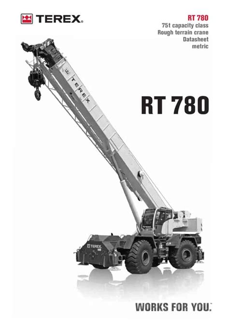 Terex Rt 780 Rough Terrain Crane Load Chart And Specification Cranepedia