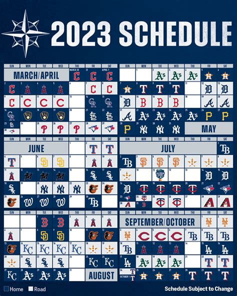 Seattle Mariners Calendar Schedule 2023 Printable Year Calendar Imagesee