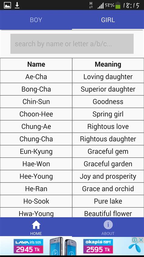 Korean Female Names