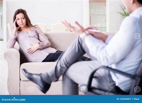 The Pregnant Woman Visiting Psychologist Doctor Stock Image Image Of Behavioral Disorder