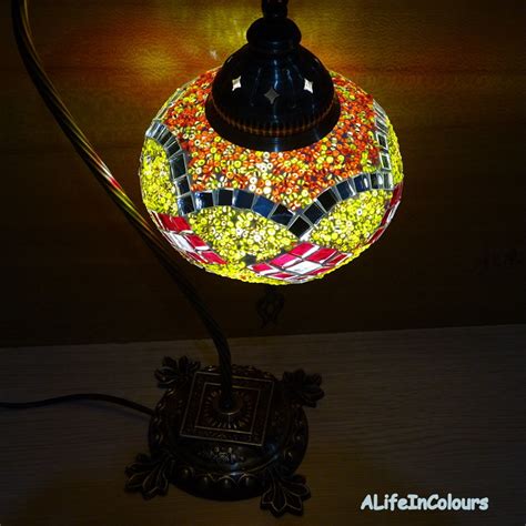 Swan Neck Style Handmade Turkish Glass Mosaic Colourful Table Etsy