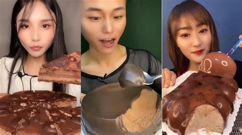 Asmr Chinese Eating Chocolate Mousse Cake Mukbang Compilation Kwai