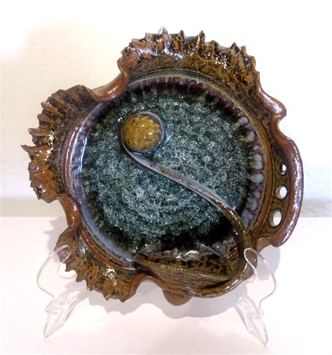 Natural Forms Lovely Glazes This Clay Art From John Cheer Has A Glazed Glass Center That Gives
