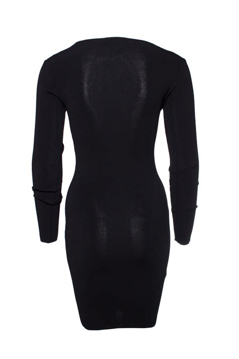 Pinko Black Stretch Dress With Lace Details Unique Designer Pieces