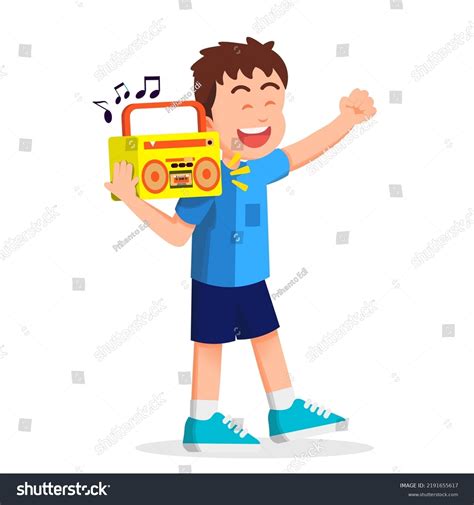 Kid Listening Radio Over 803 Royalty Free Licensable Stock Vectors