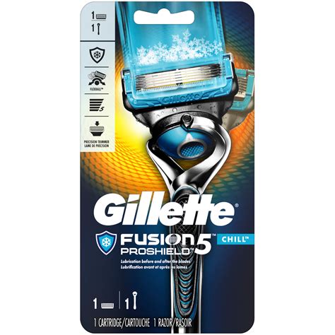 gillette fusion® proshield™ chill™ men s razor with flexball® handle with 1 razor blade refill