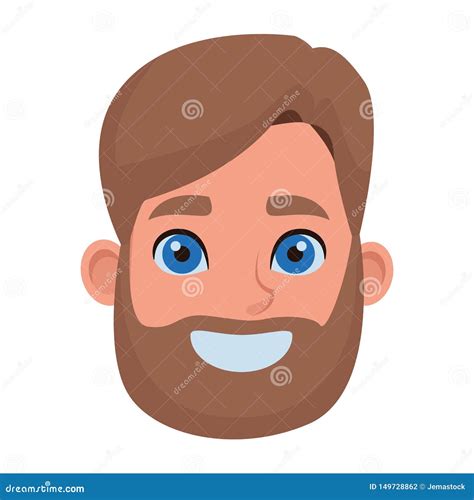 Man With Beard Avatar Cartoon Character Profile Picture Stock Vector