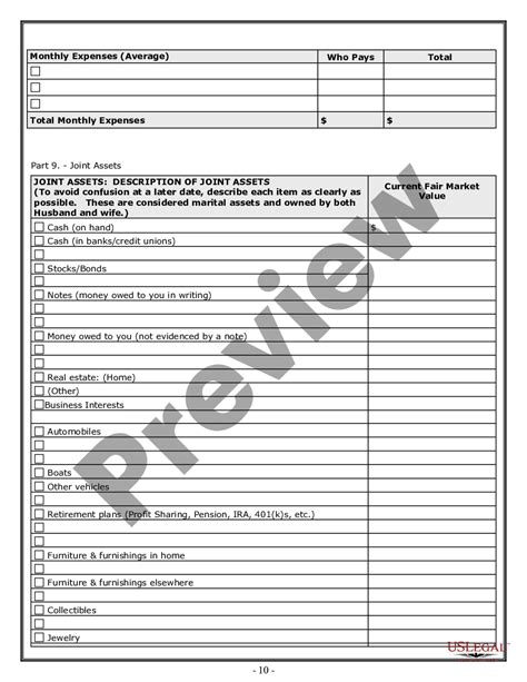Pennsylvania Divorce Worksheet And Law Summary For Contested Or