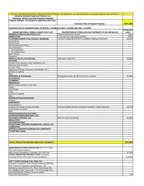 Free Free Construction Estimating Spreadsheet Template In 2020 Home