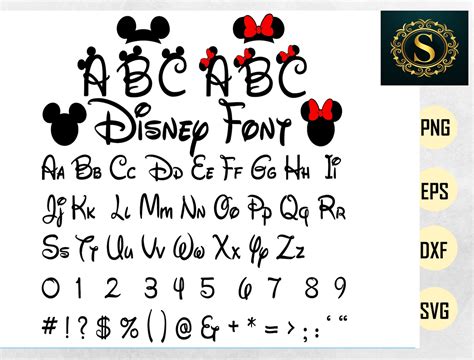 Disney Alphabet Svg Disney Font Svg Minnie Font Svg Mickey Etsy