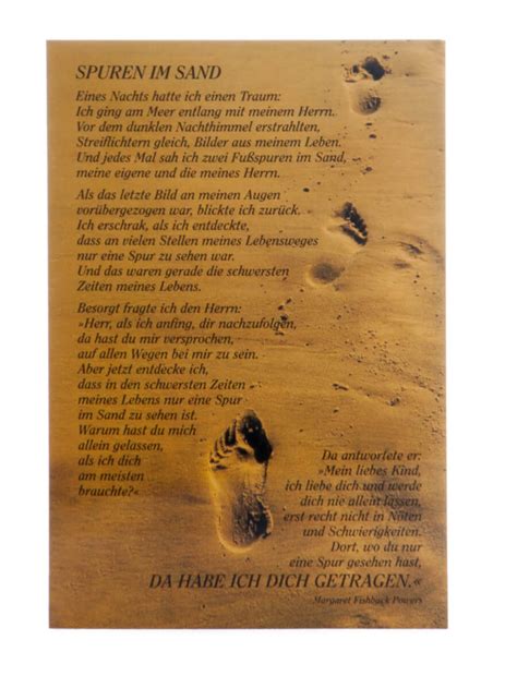 Eines nachts hatte ich einen traum: Neutrale Karte - Spuren im Sand & Ganzer Text