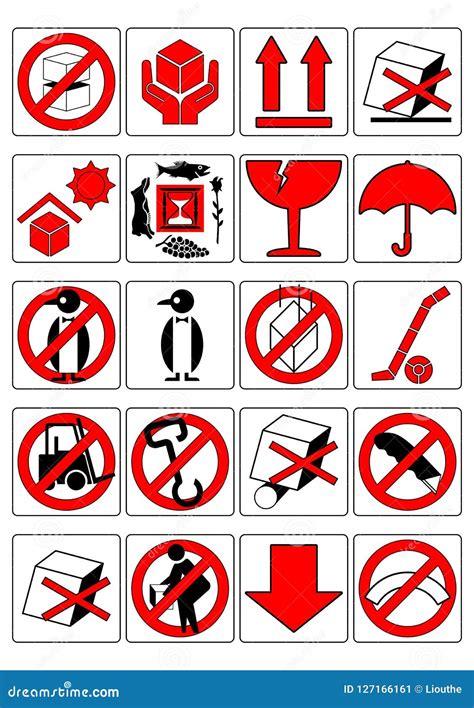 Signs Collection Packing And Shipping Symbols Stock Vector