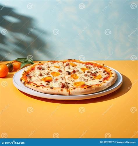 A Gastronomic Journey of Pizza Perfection. Generative AI Stock