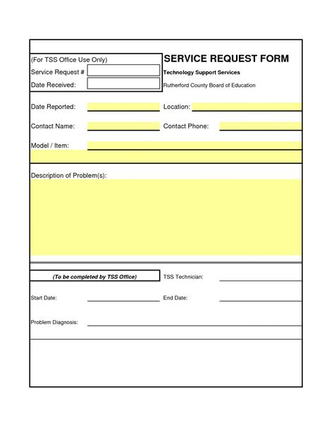Generic Work Order Forms Universal Network