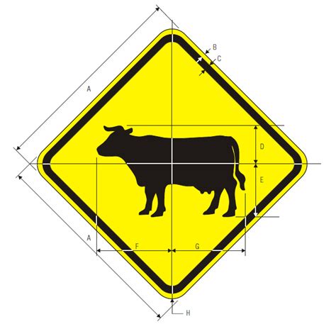 W11 4 Cattle Traffic Signs And Safety Devices