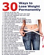 Apply Best 30 Ways to Weight Loss Permanently - Infographic ...