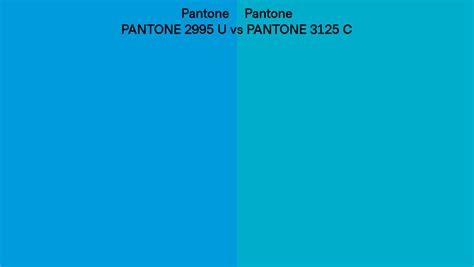 Pantone 2995 U Vs Pantone 3125 C Side By Side Comparison