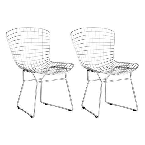 Mid Century Modern Steel Wire Dining Chair In Chrome Set Of 2 By Zuo