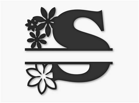 Flower Split Monogram S Letter S Split Monogram Svg Free