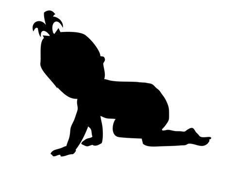 Baby Girl Crawling Silhouette Free Stock Photo Public Domain Pictures