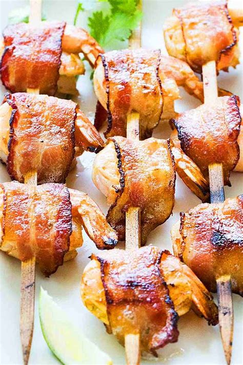 Bacon shrimp scampi cook 4 chopped bacon slices in an ovenproof skillet; Bacon-Wrapped Shrimp | Recipe in 2020 | Bacon wrapped shrimp, Bacon wrapped, Appetizer recipes