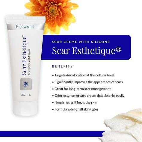 Rejuvaskin Scar Esthetique Cream With Silicone Reduce Surgical Scars Stretch Marks Acne