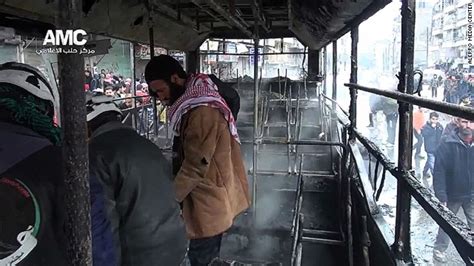 Rocket Sets Bus Afire Killing 25 Syrian Opposition Group Says Cnn