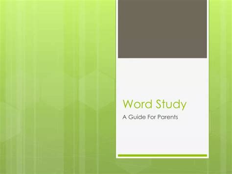 Ppt Word Study Powerpoint Presentation Free Download Id3182411
