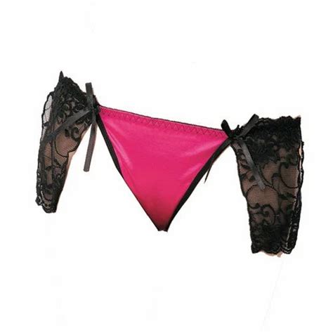 Pink Black Cotton Net Lace Spandex Pink And Black Lace Thongs At Rs 65