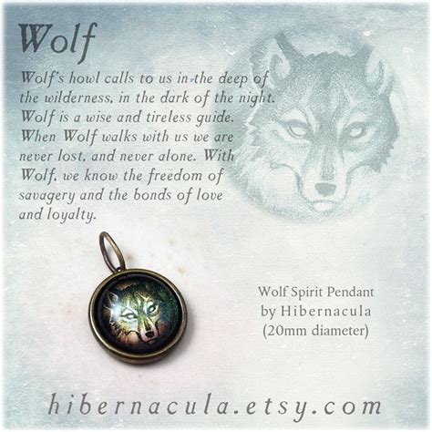 Wolf Spirit Brass Animal Totem Pendant Wolf Spirit Animal Animal