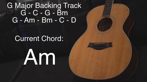 G Major Guitar Backing Track Shows Current Chord On Screen Acordes