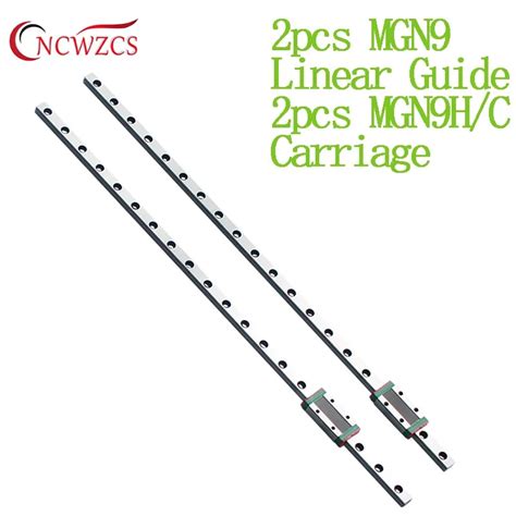 2pcs Mgn 9mm Linear Guide Mgn9 L 100 550mm Linear Rail Way 200mm 250