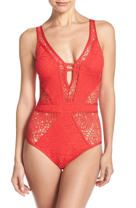Becca Show And Tell Crochet One Piece Swimsuit Nordstrom