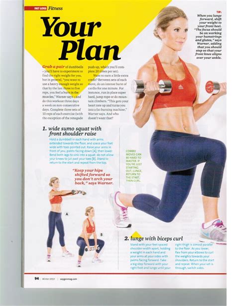 Jackie Warner Workout Feature In Oxygens Winter 2013 Edition