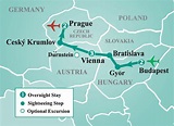 Prague, Vienna, Budapest Tour Map