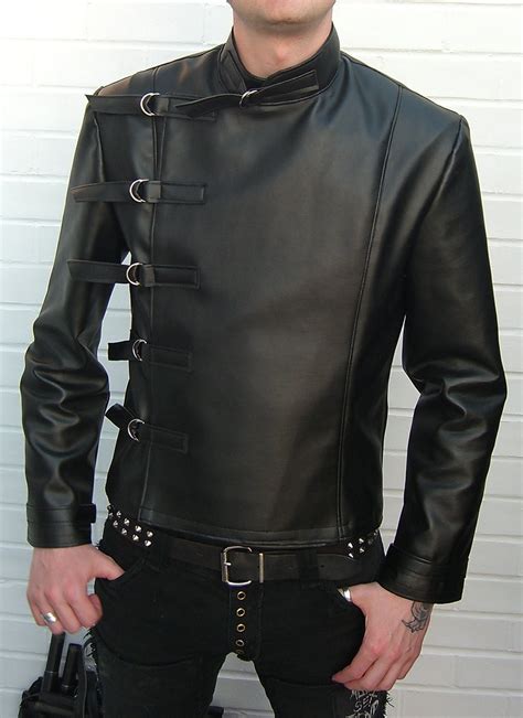 Leatherette Buckle Jacket Superna Clothing Menswear Punk Goth