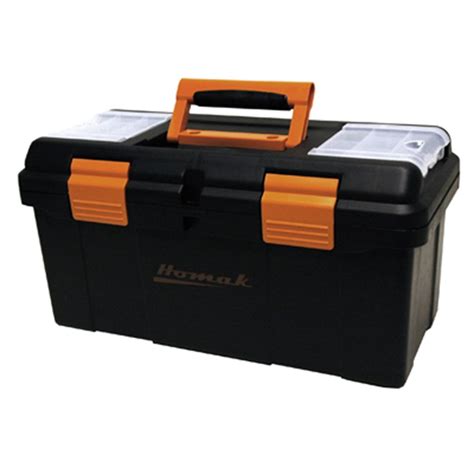 Claim it for free to 19 Black Plastic Tool Box w/ Beveled Lid, Tray & Dividers ...