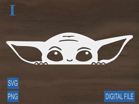 Drawing And Illustration Digital Cut File Cricut Png Baby Yoda Instant