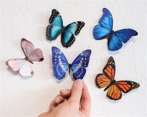 Realistic Paper Butterflies Double Sided Butterfly Craft Etsy