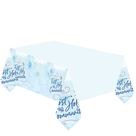 Blue First Holy Communion Tablecovers 18m X 12m 6 Pc Amscan