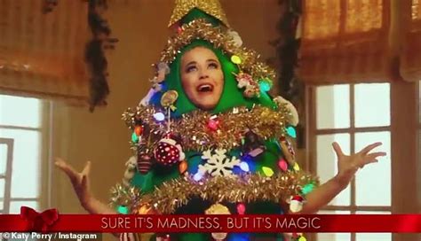 katy perry croons in an eccentric xmas tree costume for disney holiday sing along lil tree t