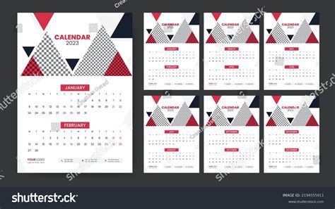 Wall Calendar Template Design 2023 Year Stock Vector Royalty Free