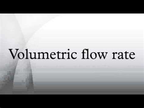 Fortunately it is very easy to derive a simple formula that uses the least squares principle to obtain c from measured data. Volumetric flow rate - YouTube