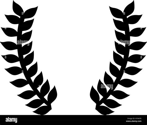 Silhouette Of Laurel Leaves Wreath Icon Over White Background Vector