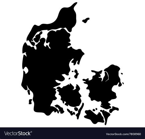 Map Denmark Royalty Free Vector Image Vectorstock