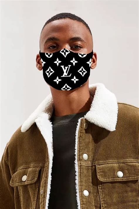 Louis Vuitton Supreme White Black Pattern Face Mask For Sale By Supla