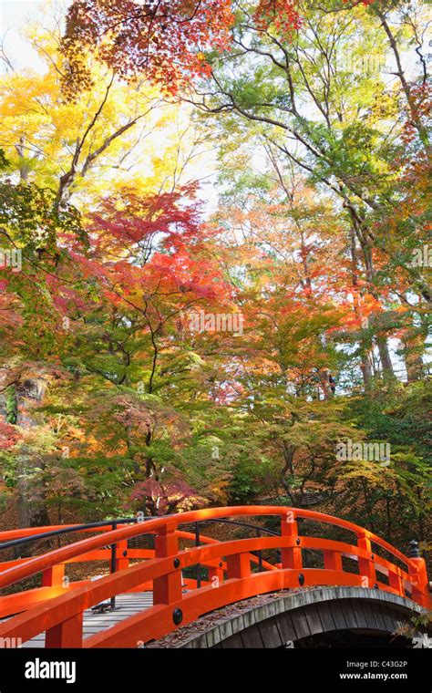 Asia Japan Kyoto Kitano Temmangu Shrine Bridge Bridges Wooden