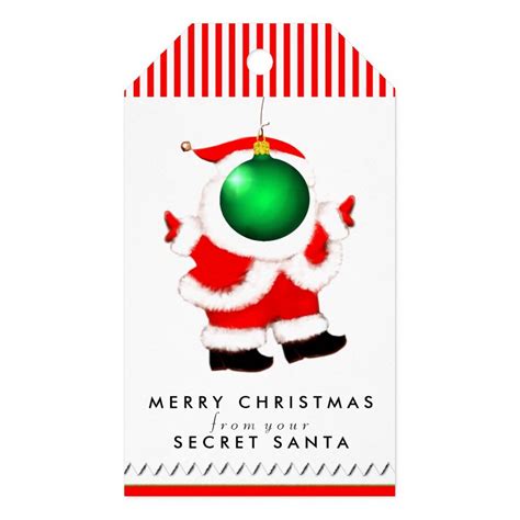 Secret Santa ideas Gift Tags | Zazzle.com (With images) | Santa gift tags, Secret santa, Santa funny