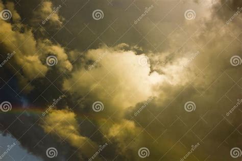 Rainbow And Storm Clouds Stock Image Image Of Light 54901761