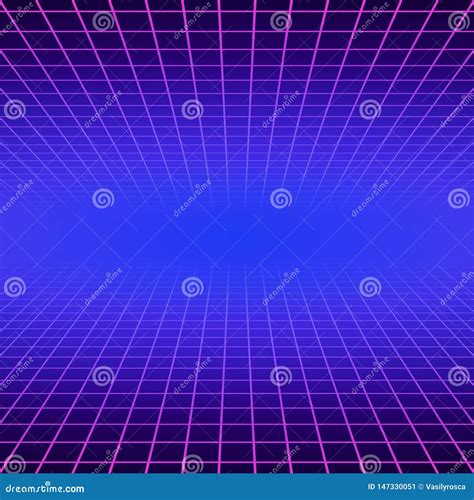 Synth Wave Retro Grid Background Synthwave 80s Vapor Vector Game